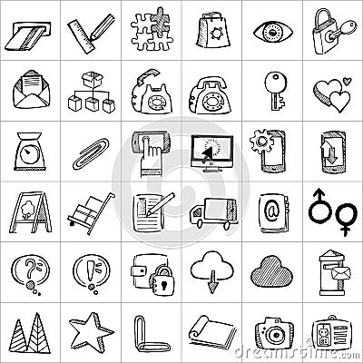 Hand drawn icons 005 Vector Illustration