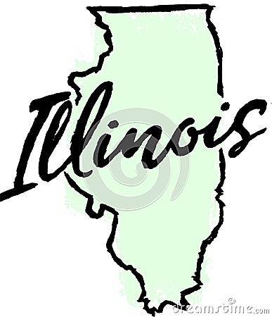 Hand Drawn Illinois State Sketch Vector Illustration