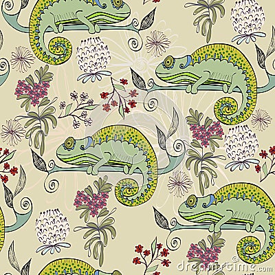 Vector chameleon Vector Illustration