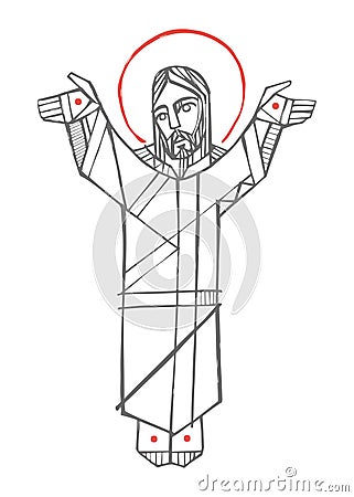 Jesus Christ Resurrection Vector Illustration