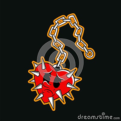 Hand drawn illustration of spiked love chain Vector Illustration