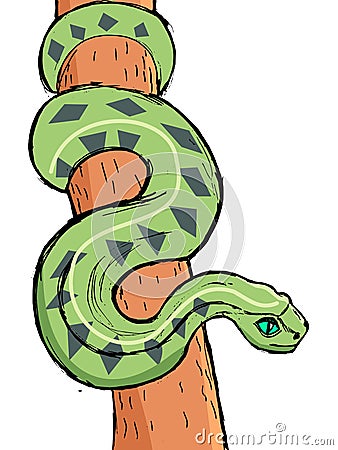 Hand drawn image of Amazonian anaconda Stock Photo