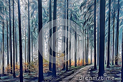 Magical forest - Art Collection Stock Photo