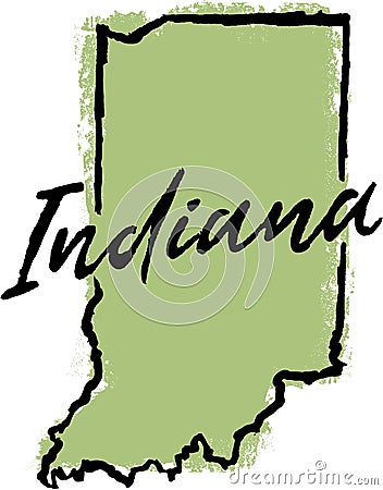 Hand Drawn Indiana State Design Vector Illustration