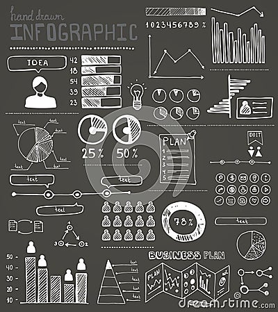 Hand drawn infographic elements Vector Illustration