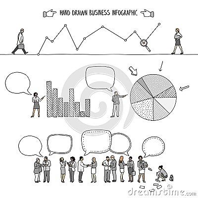 Infographic with small business people Vector Illustration