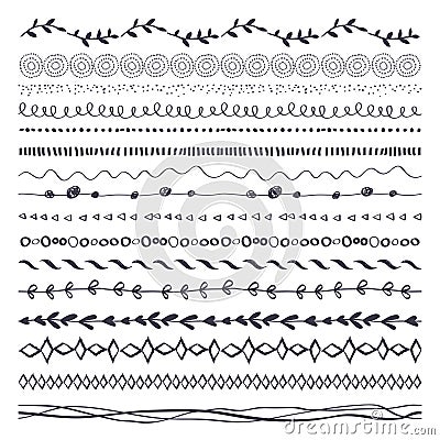 Hand Drawn Ink Brushes Vector Illustration