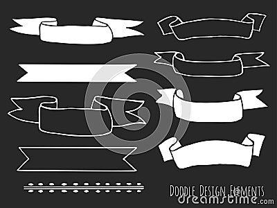 Hand drawn isolated doodle design elements Vector Illustration