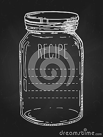 Hand drawn jar recipe template Vector Illustration