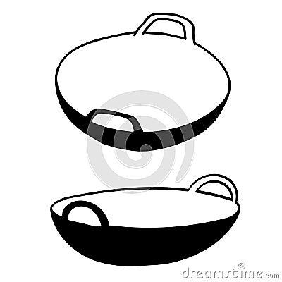 Hand drawn Kitchen Pan-Vector Illustration Vector Illustration