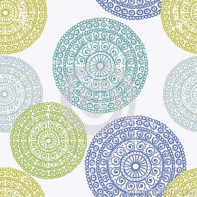 Hand drawn lace ethnic seamless pattern Vector Illustration