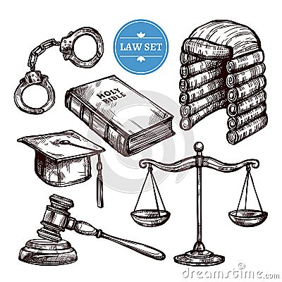 Hand Drawn Law Set Stock Vector - Image: 62797628