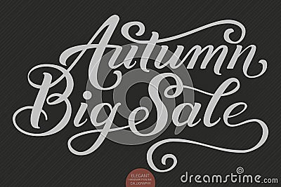 Hand drawn lettering - Autumn Big Sale. Elegant modern handwritten calligraphy. Vector Ink illustration. Typography Vector Illustration