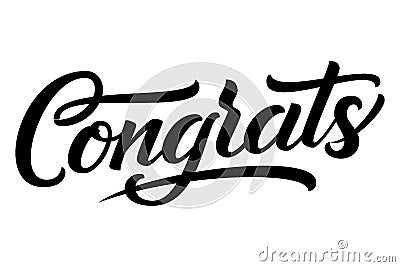 Hand drawn lettering Congrats. Vector Ink illustration. Typography poster on white background. Congratulation Vector Illustration