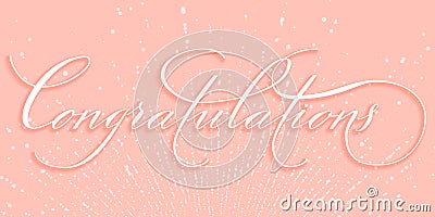 Hand drawn lettering Congratulations. Elegant modern handwritten calligraphy. Vector Ink illustration. Vector Illustration