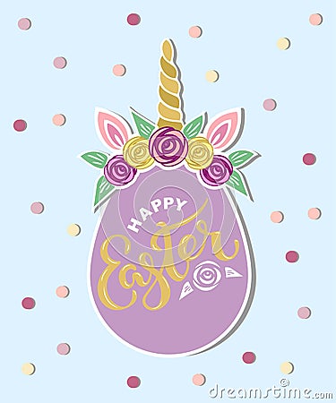 Template for Happy Easter Day, party invitation, greeting card, web, postcard. Stock Photo
