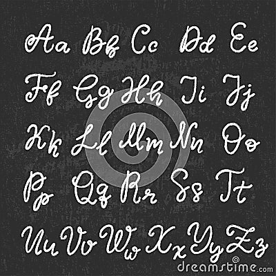 Hand drawn lettering font, alphabet Vector Illustration