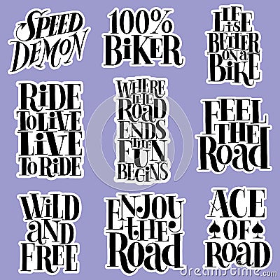 Biker set Vector Illustration