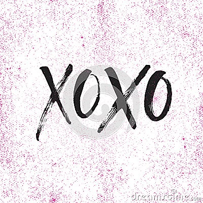 Hand drawn lettering XOXO Vector Illustration