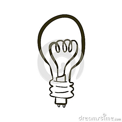 Hand drawn Light bulb Vector Illustration