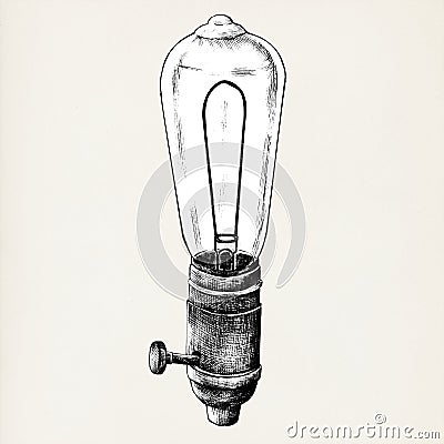 Hand drawn lightbulb isolated on background Stock Photo