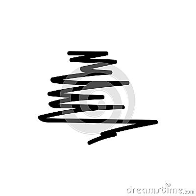 Hand drawn lines with back pensil. Abstract background. Cartoon Illustration