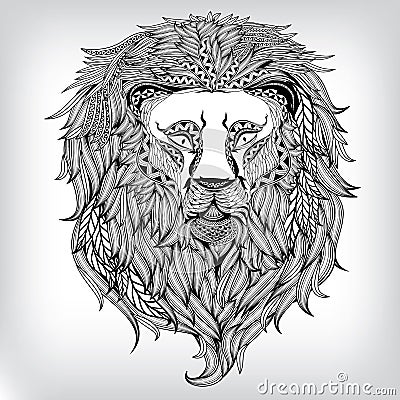 Hand Drawn Lion Illustration Vector Illustration