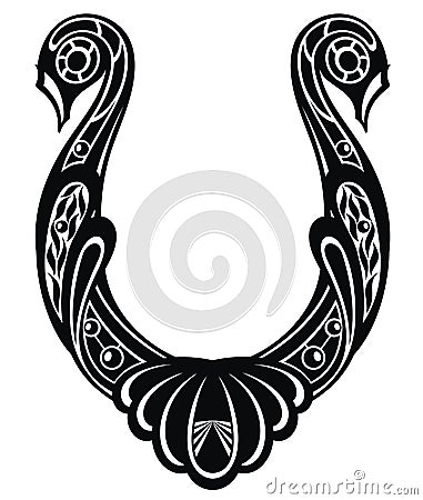 Hand drawn lucky horseshoe Vector Illustration