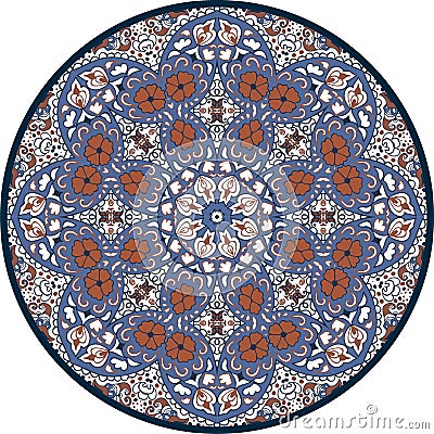 Hand-drawn mandala design. Concept image circle for card, yoga studio, meditation. Vector Illustration