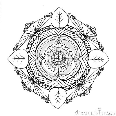 Hand-Drawn Mandala Stock Photo