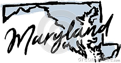 Hand Drawn Maryland State Design Vector Illustration