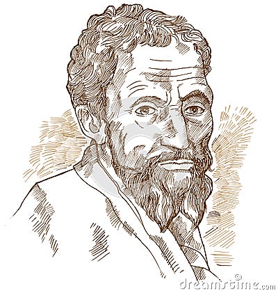 Hand drawn. Michelangelo Vector Illustration