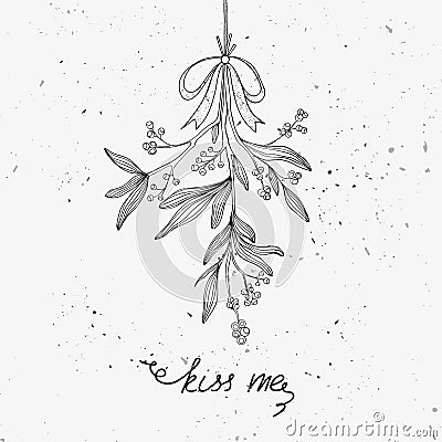 Hand drawn mistletoe Vector Illustration