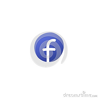 Hand drawn modern social media blue logo Vector Illustration