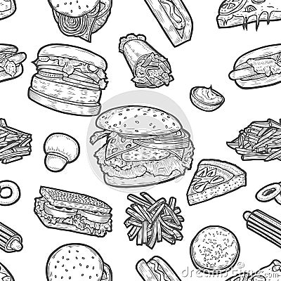 Fast food background Vector Illustration