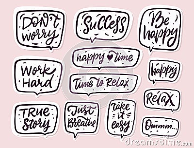 Hand drawn motivation working phrase. Comic doodle style. Vector Illustration