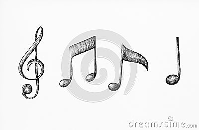 Hand-drawn music note illustration Cartoon Illustration