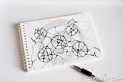 Hand drawn neurographic drawing Stock Photo