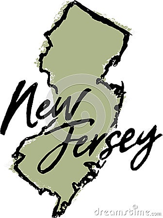 Hand Drawn New Jersey State Design Vector Illustration