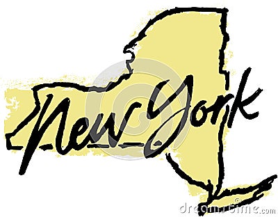 Hand Drawn New York State Sketch Vector Illustration