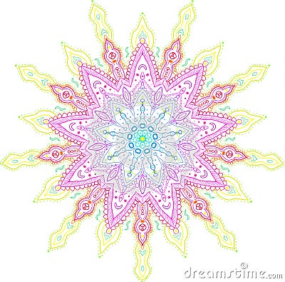 Full Spectrum Rainbow Mandala Stock Photo