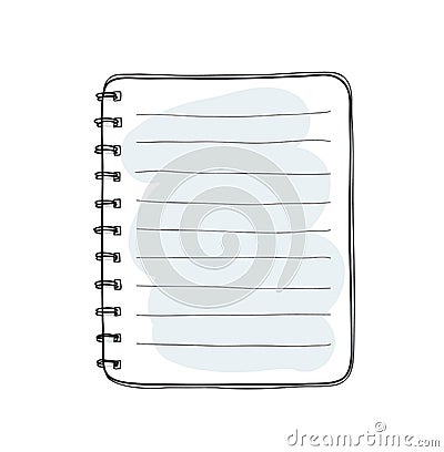 Hand drawn notebook on white background blank paper cover vector Vector Illustration