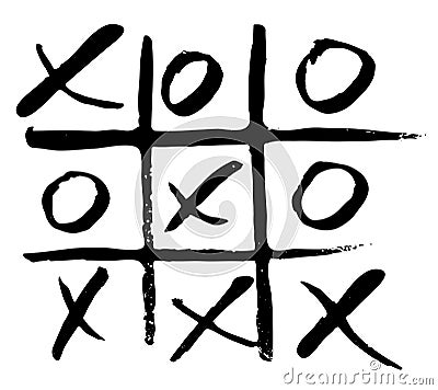 Hand drawn noughts and crosses. vector Vector Illustration