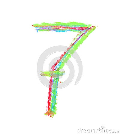 Hand drawn number symbol isolated Stock Photo