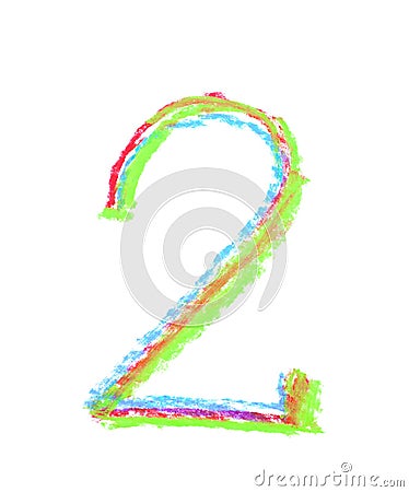 Hand drawn number symbol isolated Stock Photo