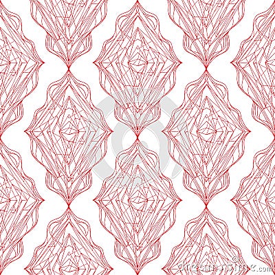 Hand drawn ornament pattern. Vector geometric tracery seamless background. Vector Illustration