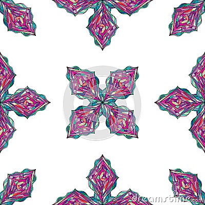 Hand drawn ornament pattern. Vector geometric tracery seamless background. Stock Photo