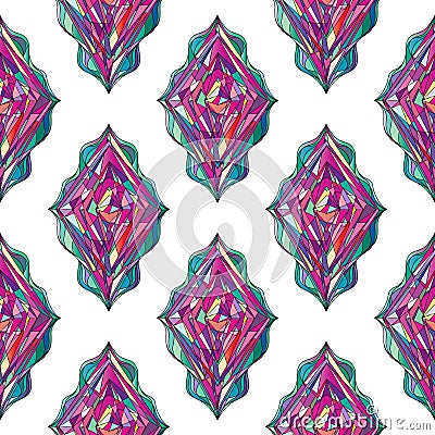 Hand drawn ornament pattern. Vector geometric tracery seamless background. Stock Photo