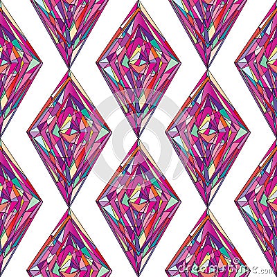 Hand drawn ornament pattern. Vector geometric tracery seamless background. Stock Photo