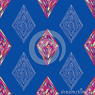 Hand drawn ornament pattern. Vector geometric tracery seamless background. Vector Illustration